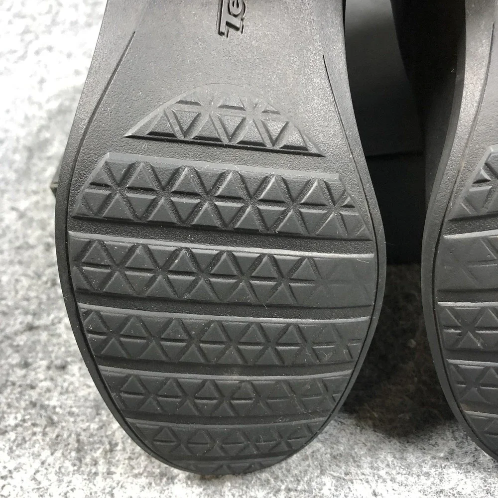Teva Anaya Booties Womens 11 Black Leather Zip Block Heel Comfort 11201